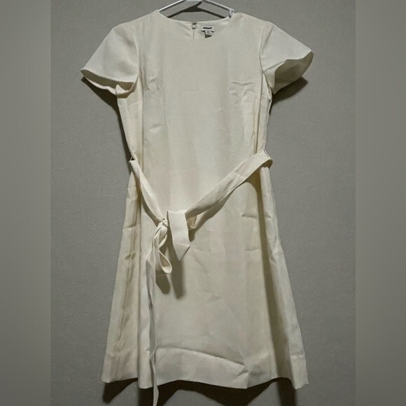 J Crew Factory NWT Petite Belted Suiting Dress Size 6P in Ivory - Picture 8 of 8